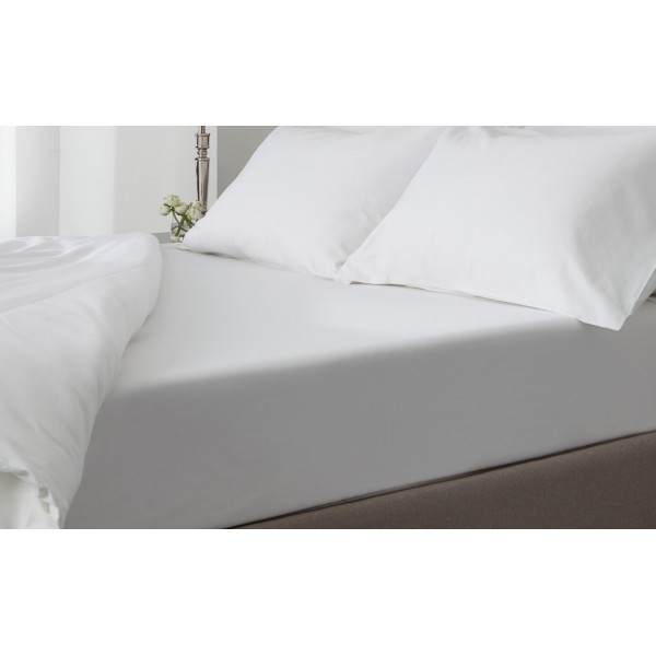 Σετ Σεντόνια Satin Plain TC300 100% Cotton 250x280 Λευκο