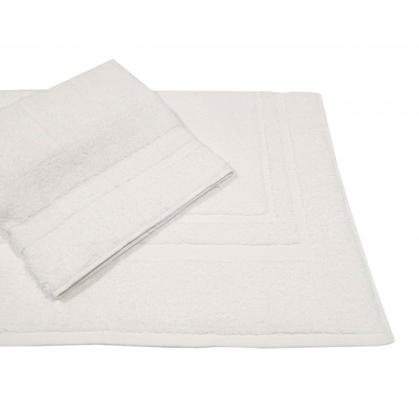 Ταπέτο Μπάνιου PLAIN Line DOUBLE BORDER WHITE Cotton 100%  60x90 (ΠΡΟΣΦΟΡΑ)