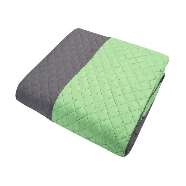 Κουβερλί Microfiber ULTRASONIC 90gr/m2 NEW ΜΕ ΡΕΛΙ ΓΚΡΙ - ΠΡΑΣΙΝΟ Σούπερ Υπέρδιπλο 240Χ260