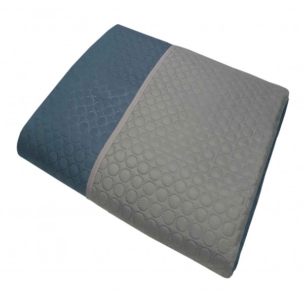 Κουβερλί Microfiber ULTRASONIC 90gr/m2 NEW ΜΕ ΡΕΛΙ ΓΚΡΙ - ΠΕΤΡΟΛ CIRCLES Υπέρδιπλο 220Χ240