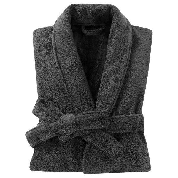 Μπουρνούζι STANDARD Line  Cotton 100% Πετσετέ με γιακά Γκρί 420gr/m2 - ONE SIZE (LARGE - XLARGE)