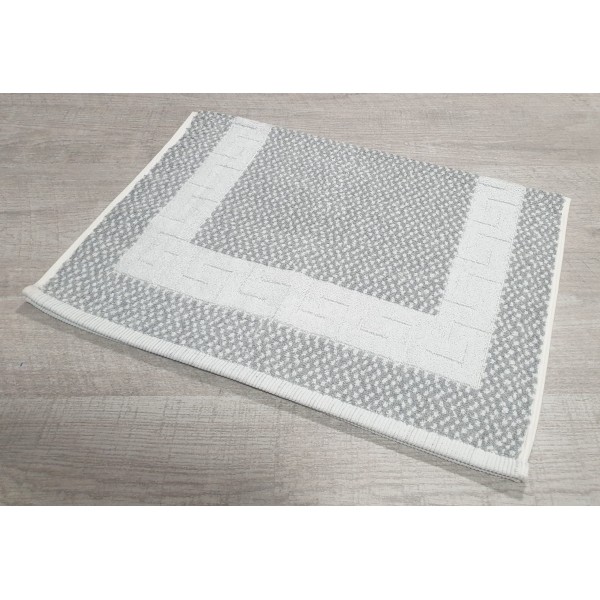 Ταπέτο Μπάνιου ΜΑΙΑΝΔΡΟΣ Cotton 100% 700gr 50x70 White-Light Grey