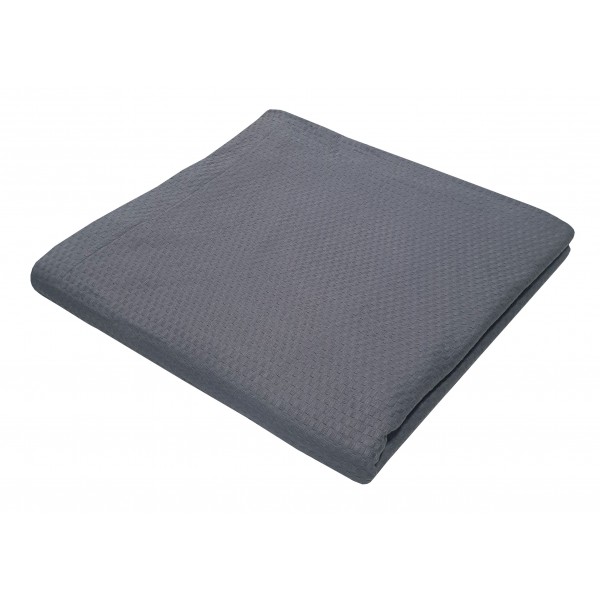 Κουβέρτα Πικέ Le Blanc Sanforized Cotton 100% Μονή 170x260 Grey