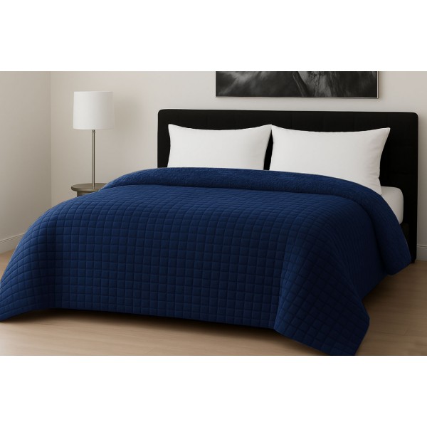 Κουβερτοπάπλωμα Le Blanc Flannel Comfort Μονό 160Χ220 700gsm RIB CUT Navy