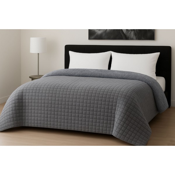 Κουβερτοπάπλωμα Le Blanc Flannel Comfort Μονό 160Χ220 700gsm RIB CUT Light Grey