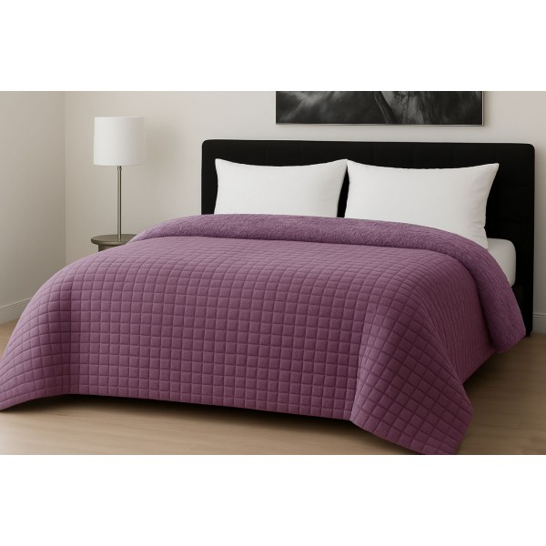 Κουβερτοπάπλωμα Le Blanc Flannel Comfort Διπλό 200Χ240 700gsm RIB CUT Lilac