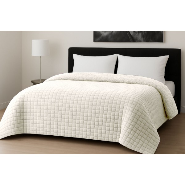Κουβερτοπάπλωμα Le Blanc Flannel Comfort Διπλό 200Χ240 700gsm RIB CUT Ivory