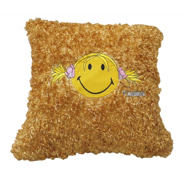 Μαξιλάρι Διακοσμητικό ΚΟΜΒΟΣ 100% Polyester 45x45 Smiley Face Yellow