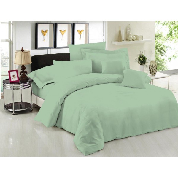 Σεντόνι Μεμονομένο LeBlanc Μονόχρωμο Polycotton 50/50 TC144 Green Μονό με λάστιχο 100x200+35