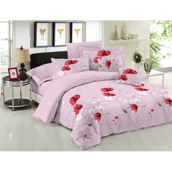 Σετ Σεντόνια LE BLANC Premium Cotton 100% Anemone Pink Μονά 170x270