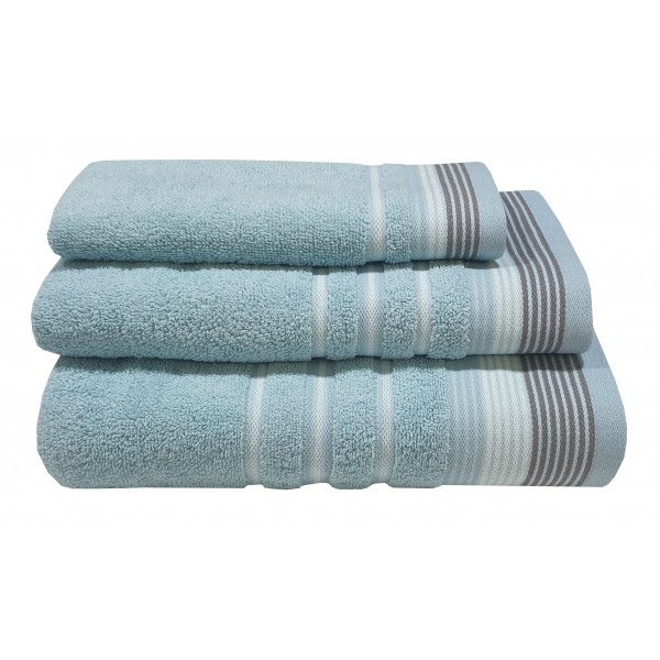 Πετσέτα ΚΟΜΒΟΣ Satin Stripe Πεννιέ 450γρ/m2 100% Cotton Σώματος Petrol 70x140