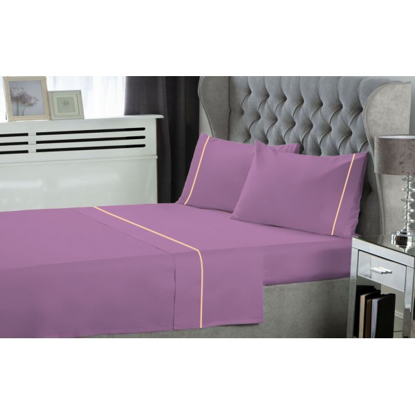 Σετ Σεντόνια Le Blanc Μονόχρωμα  με Φυτίλι Polycotton 50/50 TC144 Lilac Μονά 170x270