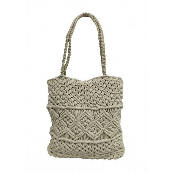 Τσάντα Macrame ΚΟΜΒΟΣ 100% Βαμβάκι Natural with zip 40x35