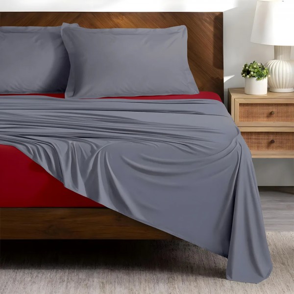 LINO ΣΕΤ ΣΕΝΤΟΝΙΑ DOBLE GREY-RED 240X260