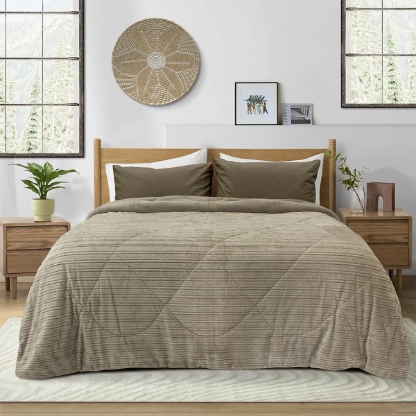 LINO ΚΟΥΒΕΡΤΟΠΑΠΛΩΜΑ STACY TAUPE 160X220