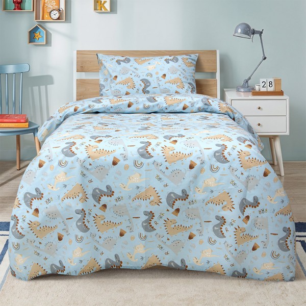 LINO ΠΑΙΔΙΚΑ ΣΕΤ ΣΕΝΤΟΝΙΑ JURRASIC NAP PETROL 170X260