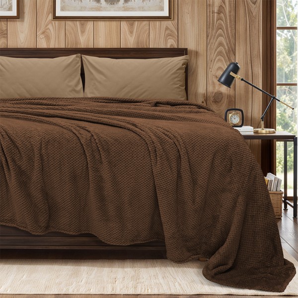 LINO ΚΟΥΒΕΡΤΑ FLEECE NAPNEST BROWN 220X240