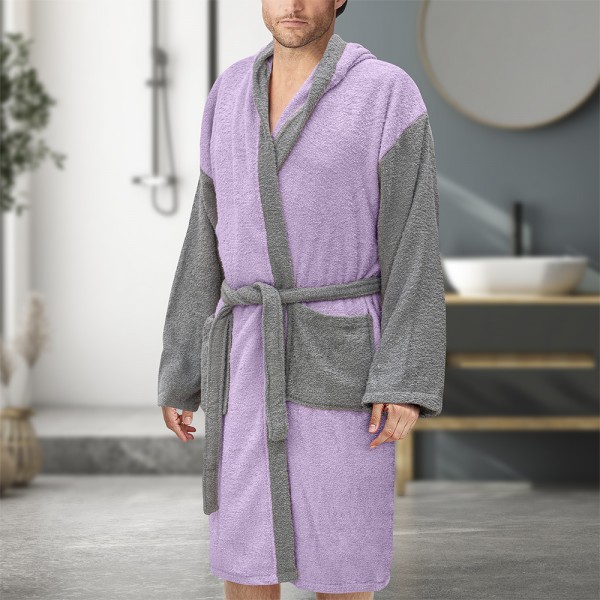 LINO Μπουρνούζι με κουκούλα Revel Μωβ Large