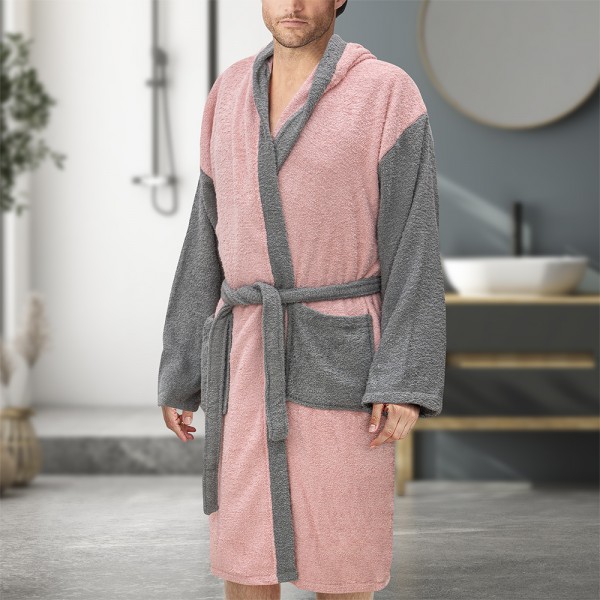 LINO Μπουρνούζι με κουκούλα Revel Ροζ Large