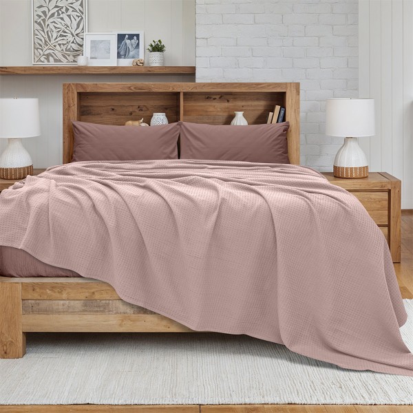 LINO Κουβέρτα King Size(240x260) Πικέ Cocoon Ροζ