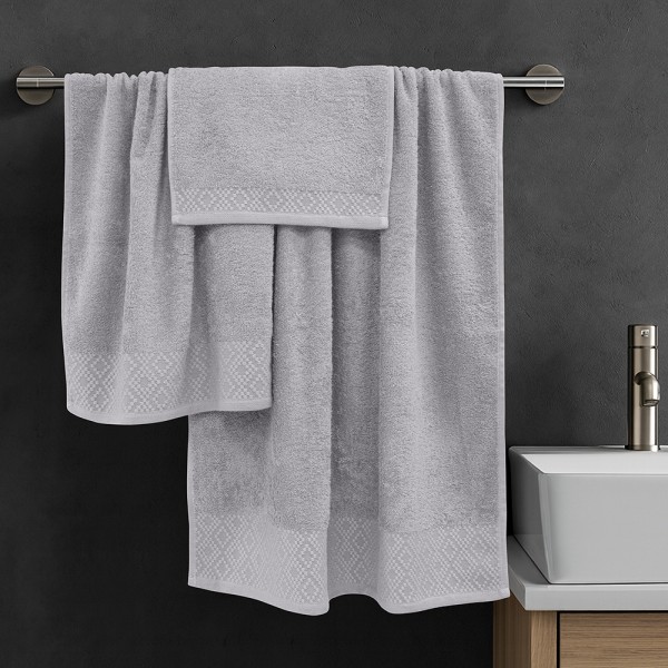 LINO Σετ πετσέτες 3τμχ (30x50,50x90,70x140) Serapha Ανοιχτό Γκρι