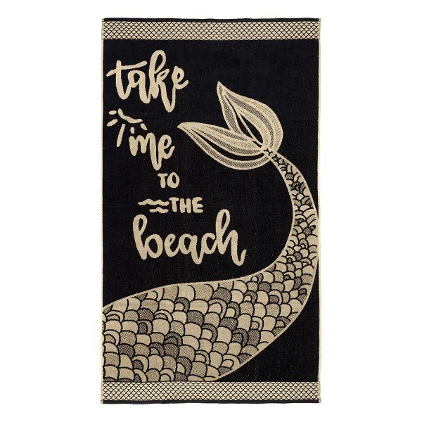 LINO ΠΕΤΣΕΤΑ ΘΑΛΑΣΣΗΣ BEACH TIME BLACK-WHITE 86X160