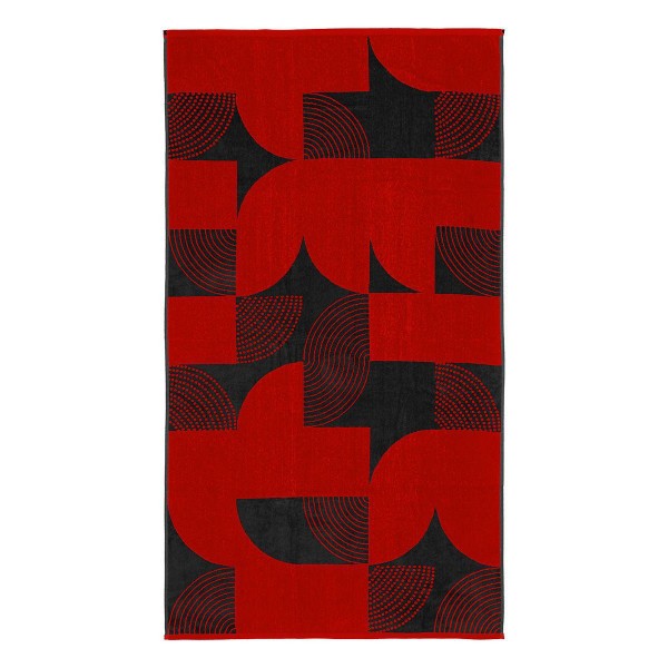 LINO ΠΕΤΣΕΤΑ ΘΑΛΑΣΣΗΣ GEOMETRICO DGREY-RED 86X160