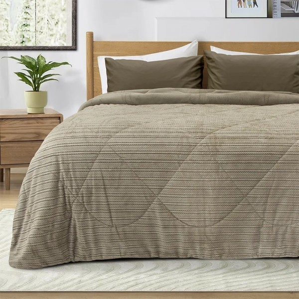 LINO ΚΟΥΒΕΡΤΟΠΑΠΛΩΜΑ STACY TAUPE 160X220