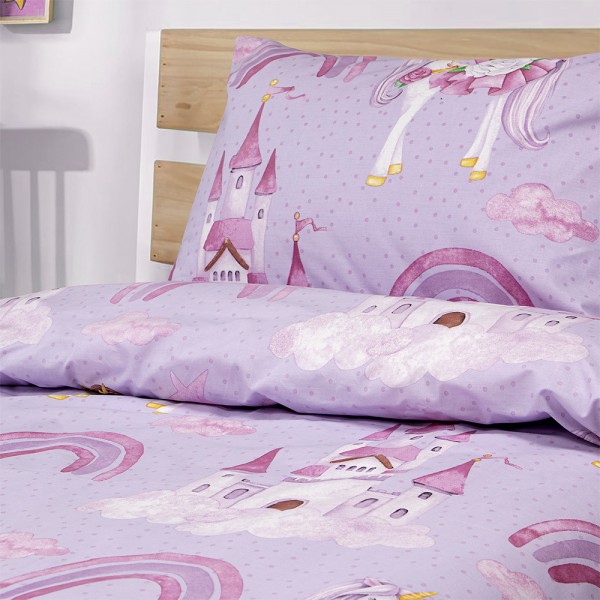 LINO ΠΑΙΔΙΚΑ ΣΕΤ ΣΕΝΤΟΝΙΑ DREAMY CASTLELAND LILAC 170X260