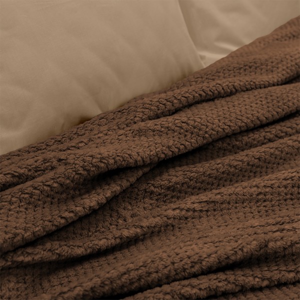 LINO ΚΟΥΒΕΡΤΑ FLEECE NAPNEST BROWN 220X240