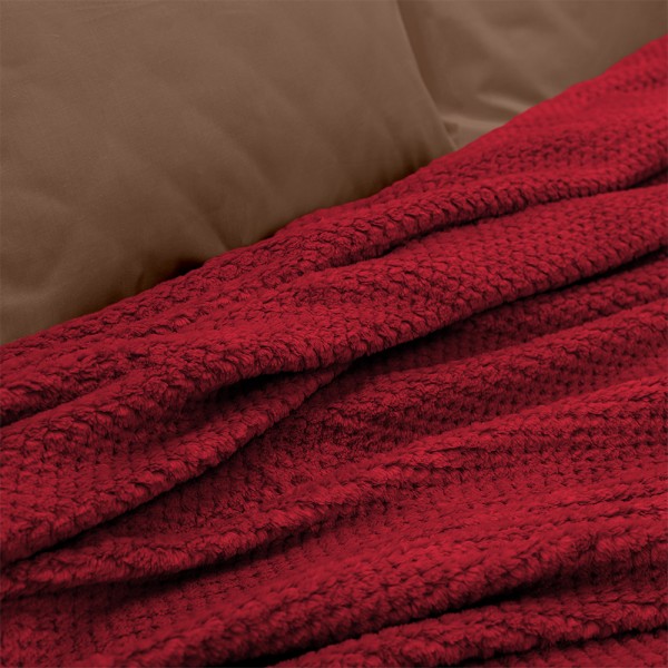 LINO ΚΟΥΒΕΡΤΑ FLEECE NAPNEST BORDO 220X240