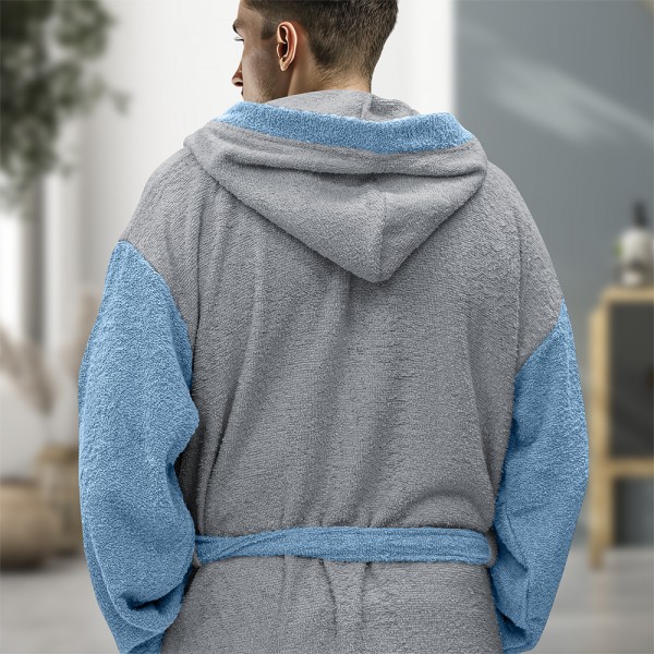 LINO Μπουρνούζι με κουκούλα Revel Γκρι Large