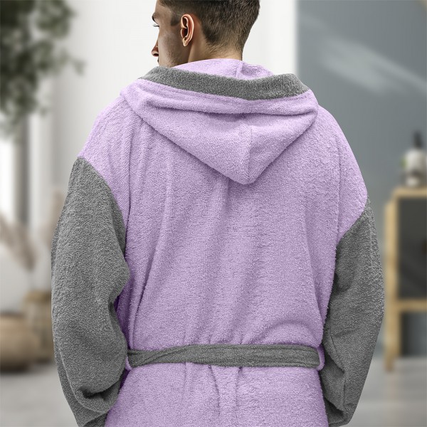 LINO Μπουρνούζι με κουκούλα Revel Μωβ Small