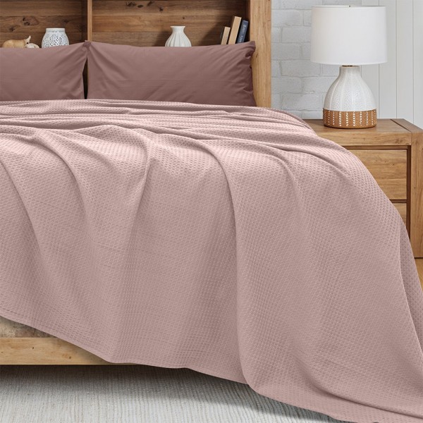 LINO Κουβέρτα Υπέρδιπλη (220x240) Πικέ Cocoon Ροζ