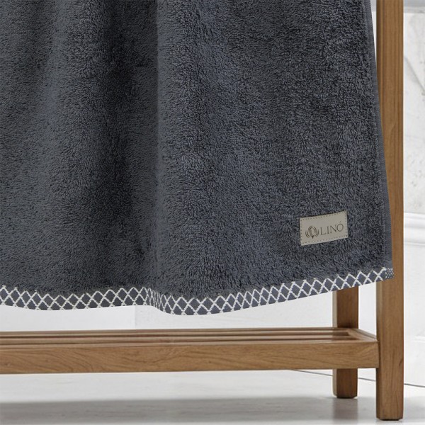 LINO Πετσέτα Προσώπου (50x90) Marley Ανθρακί