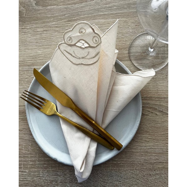 Λινό Κοφτό Πετσετάκι Berry 30x30cm 30x30cm Εκρού