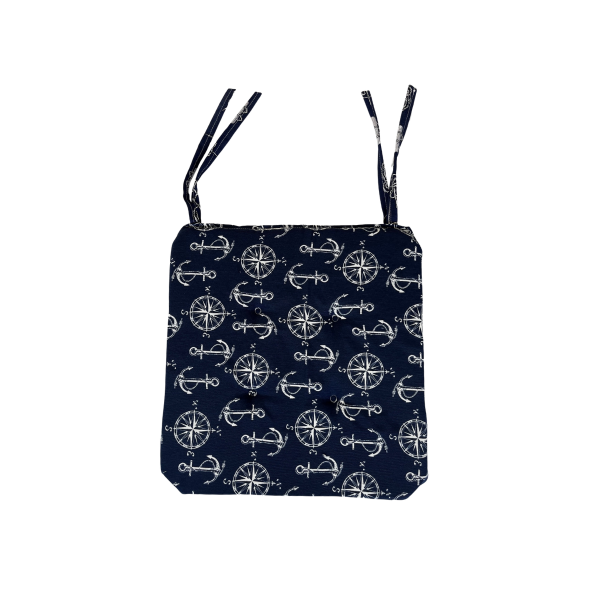 Λονέτα Τετράγωνο Μαξιλάρι Καρέκλας Angira 45x45cm 45x45cm Μπλε Σκούρο