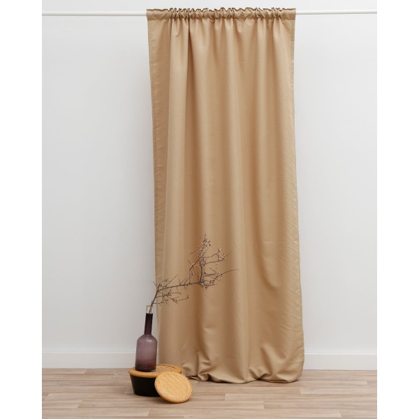 Έτοιμη Ραμμένη Κουρτίνα Σκίασης Kanoro Στενό Φύλλο (150x280cm) Μπεζ