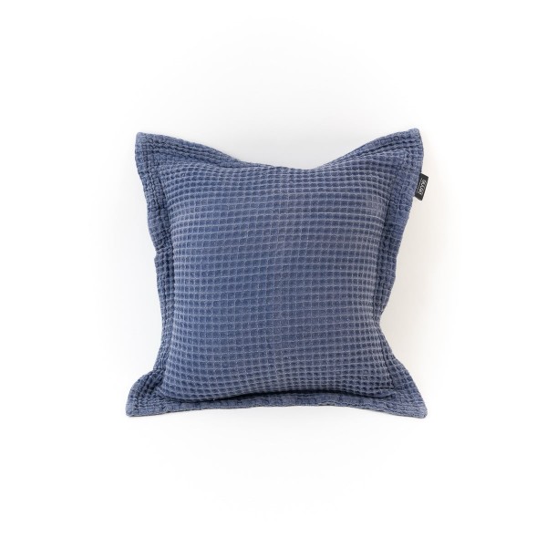3D Βαμβακερή Πικέ Πετροπλυμμένη Oxford Μαξιλαροθήκη Domingo σε 3 Αποχρώσεις 45x45 5cm Μπλε