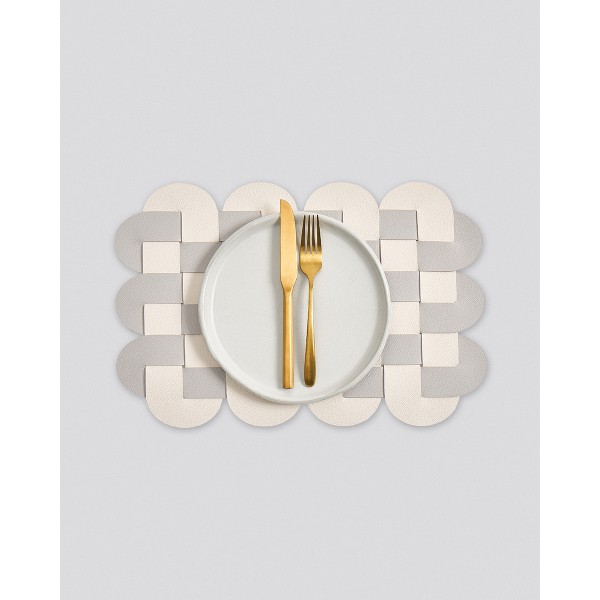 Δίχρωμο Πλεκτό Σουπλά από Δερματίνη Lorum Des.1 One Size (29x41cm) Εκρού