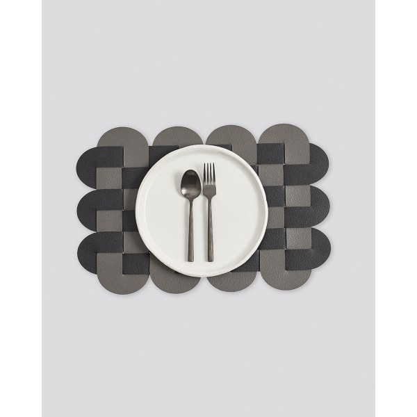 Δίχρωμο Πλεκτό Σουπλά από Δερματίνη Lorum Des.1 One Size (29x41cm) Ανθρακί