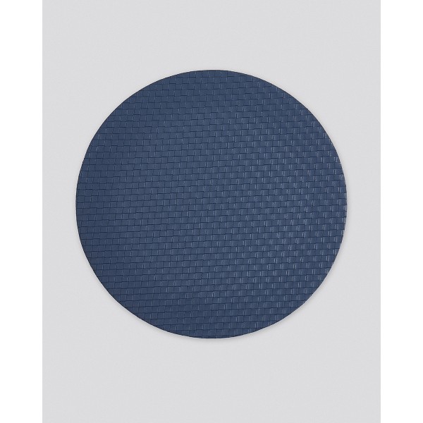 Δίχρωμο Στρογγυλό Πλεκτό Σουπλά από Δερματίνη Lorum Des.3 One Size (38cm) Μπλε