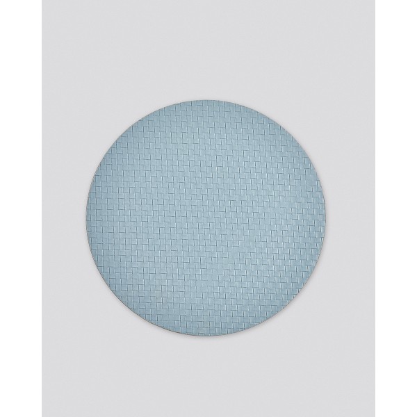 Δίχρωμο Στρογγυλό Πλεκτό Σουπλά από Δερματίνη Lorum Des.3 One Size (38cm) Σιέλ