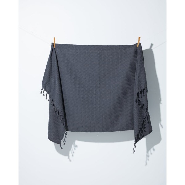 3D Βαμβακερή Πικέ Πετσέτα Παρεό Pereira 90x160cm σε 7 Αποχρώσεις Παρεό | 90x160cm Μαύρο