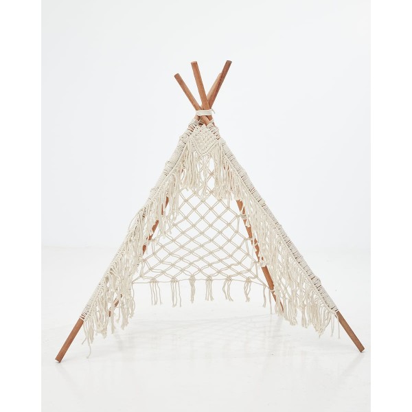 Boho Μακραμέ Διακοσμητική Τέντα Teepee Hale 122x122cm Natural