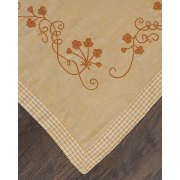 Διακοσμητικό Καρέ με Κέντημα Borea 45x45cm Κίτρινο