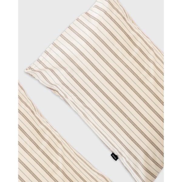 Βαμβακερό Ριγέ Ζεύγος Μαξιλαροθήκες Japonica σε 2 Αποχρώσεις 50x70cm 50x70cm Μπεζ