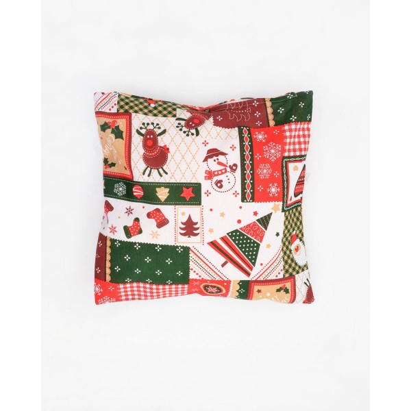 Μαξιλαροθήκη Λονέτα Joyful Christmas σε 2 Αποχρώσεις 40x40cm Γκρι απαλό