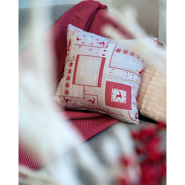 Μαξιλαροθήκη Λονέτα Vintage Christmas σε 2 Διαστάσεις 40x40cm Multi