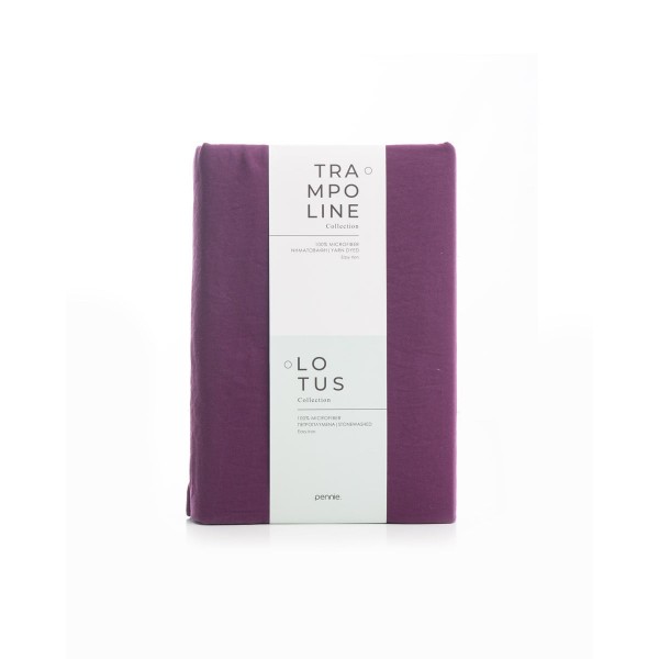Microsilk Μονόχρωμο Πετροπλυμμένο Σεντόνι με Λάστιχο Lotus σε 3 Αποχρώσεις Super Υπέρδιπλη (180x200+37cm) Μελιτζανί